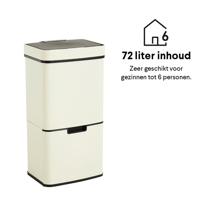 Homra Nexo Afvalemmer 72 Liter (48+12+12 Liter) - Wit/crème