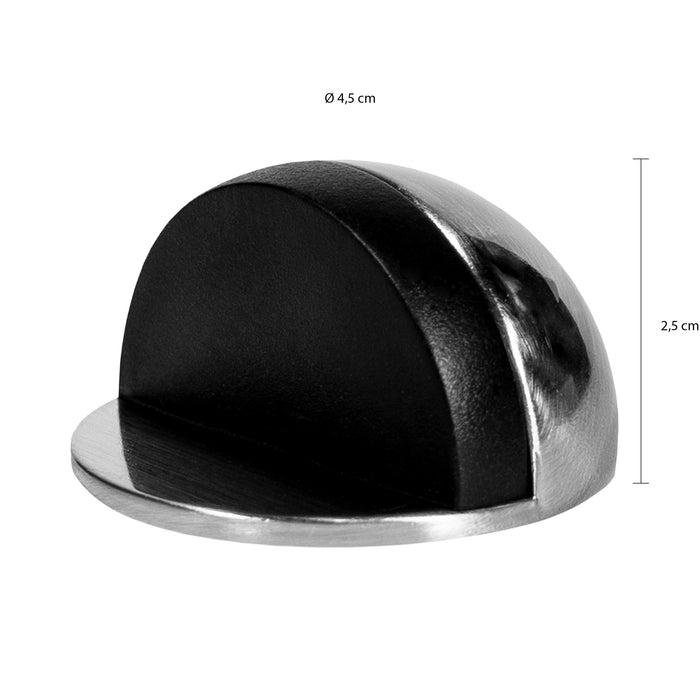 QUVIO Deurstopper klein - Zilver met zwarte rand