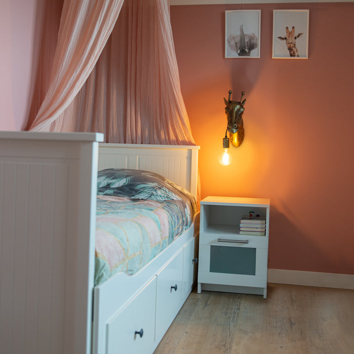 QAZQA Vintage wandlamp messing - Animal Giraf