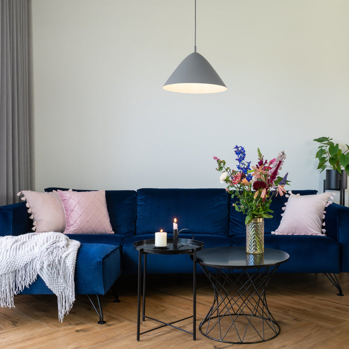 QUVIO Plaid - 220 x 127 cm - Polyester - Grijs