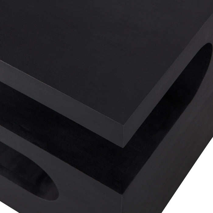 WOOOD Toma Bijzettafel - Mangohout - Zwart - 50x40x40