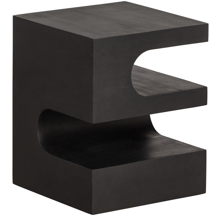 WOOOD Toma Bijzettafel - Mangohout - Zwart - 50x40x40