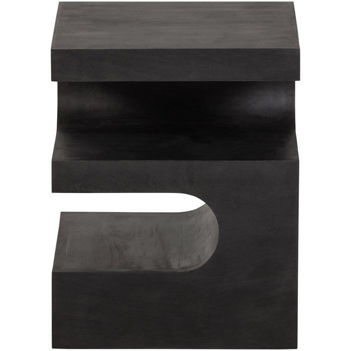 WOOOD Toma Bijzettafel - Mangohout - Zwart - 50x40x40