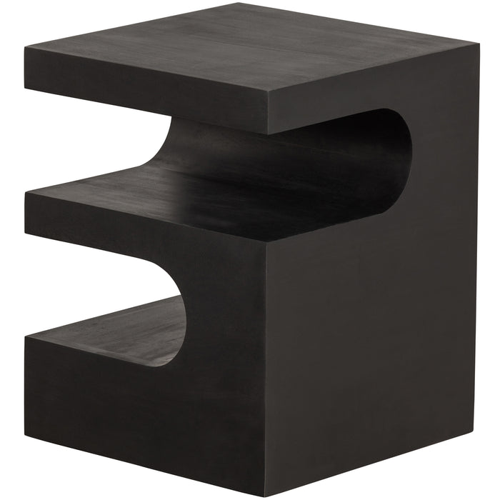 WOOOD Toma Bijzettafel - Mangohout - Zwart - 50x40x40