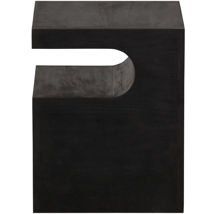 WOOOD Toma Bijzettafel - Mangohout - Zwart - 50x40x40