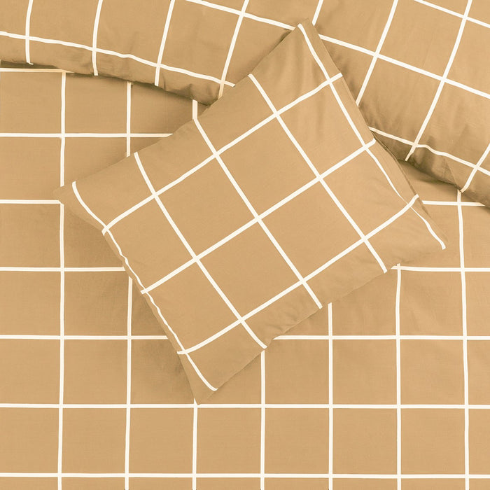 Dekbedovertrek Day Dream Katoen Big Check - beige