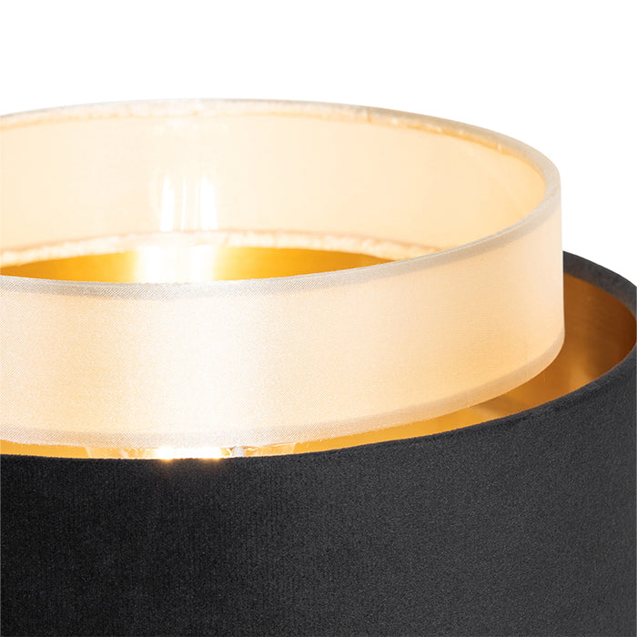 QAZQA Moderne tafellamp zwart met goud - Elif