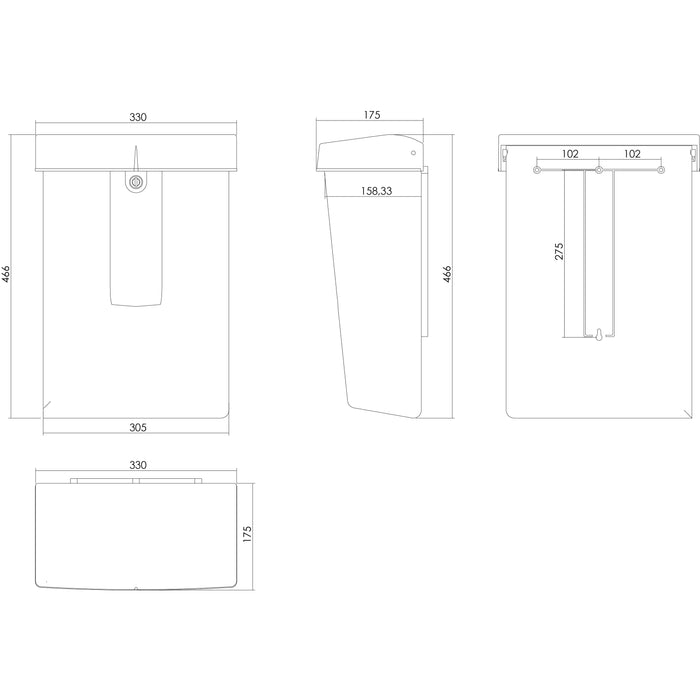 Intersteel Brievenbus mat zwart