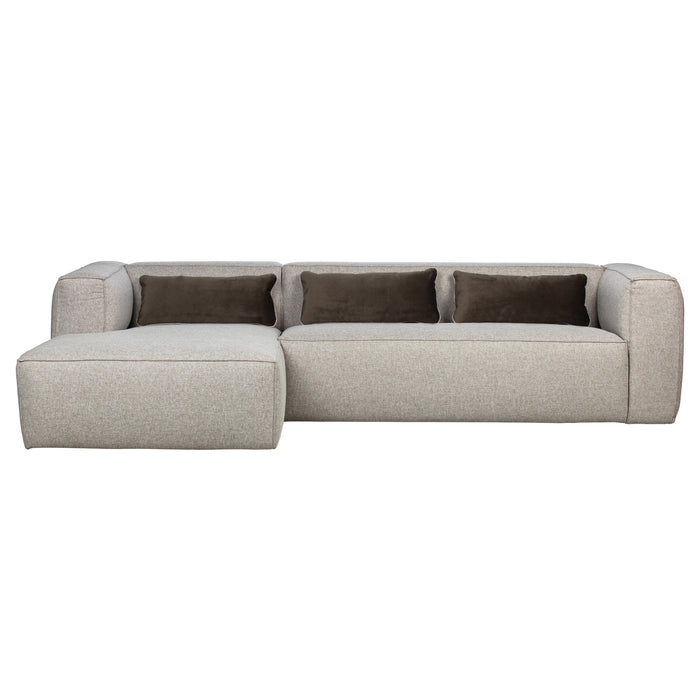 WOOOD Bean Hoekbank met Chaise Longue Links - Melange - Light Grey