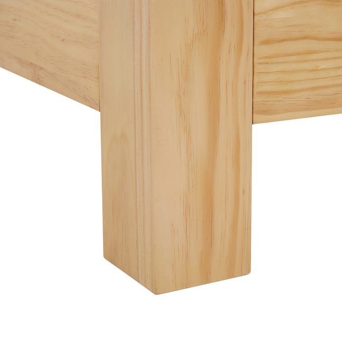 Beliani-ROYAN -Tweepersoonsbed-Lichthout-160 x 200 cm-Dennenhout