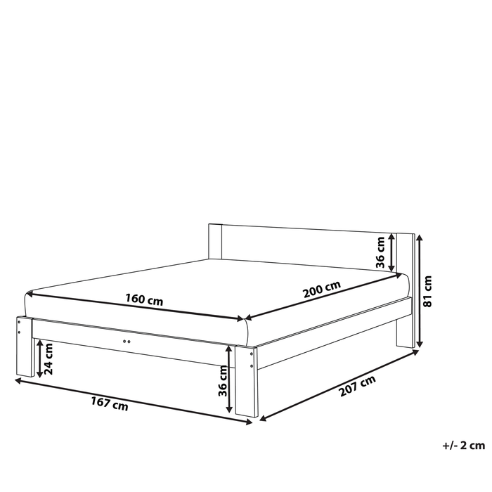 Beliani-ROYAN -Tweepersoonsbed-Lichthout-160 x 200 cm-Dennenhout