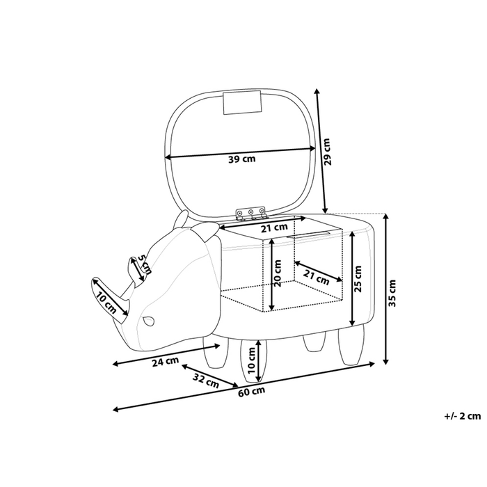 Beliani - RHINO - Hocker - Lichtgrijs - Kunstleer