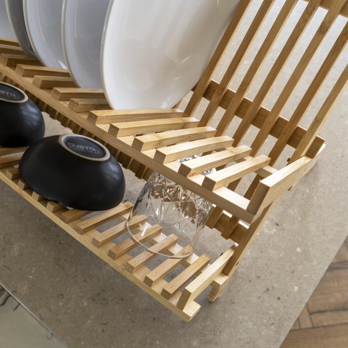 QUVIO Afdruiprek opklapbaar bamboe