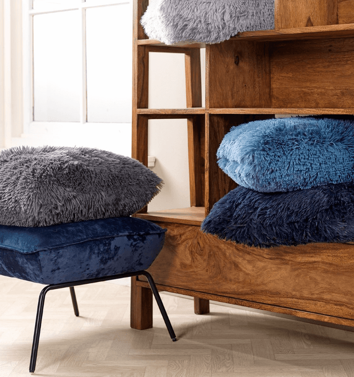 Dutch Decor kussenhoes FLUFFY - 45x45 cm Insignia Blue