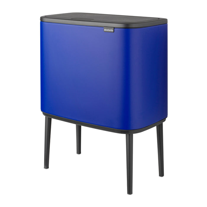 Brabantia Bo Touch Bin Afvalemmer 34 Liter (11 + 23 Liter) - Mineral Powerful Blue