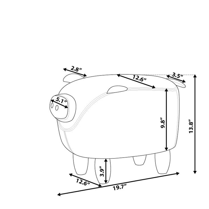 Beliani - PIGGY - Hocker - Roze - Polyester