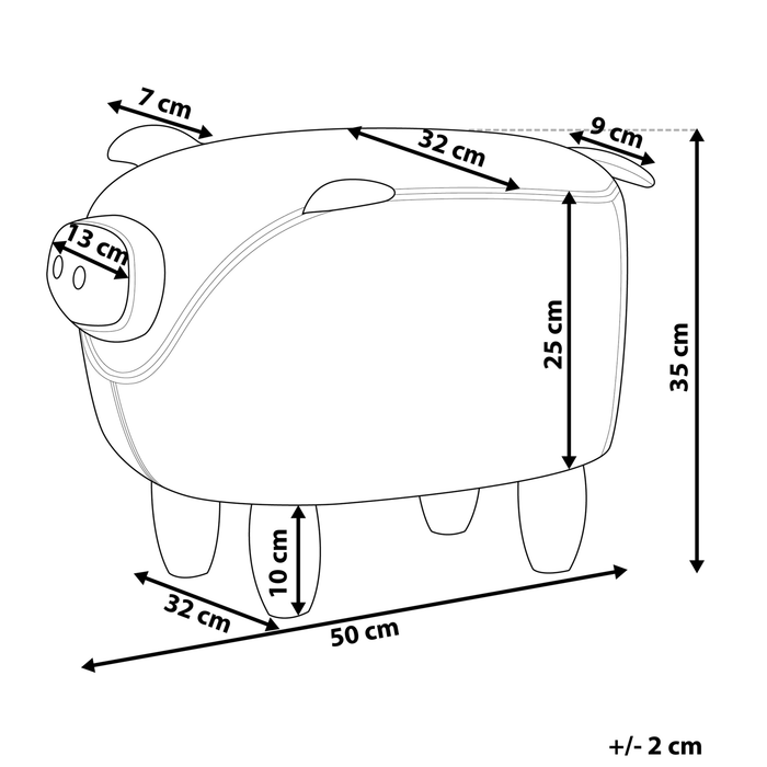 Beliani - PIGGY - Hocker - Roze - Polyester