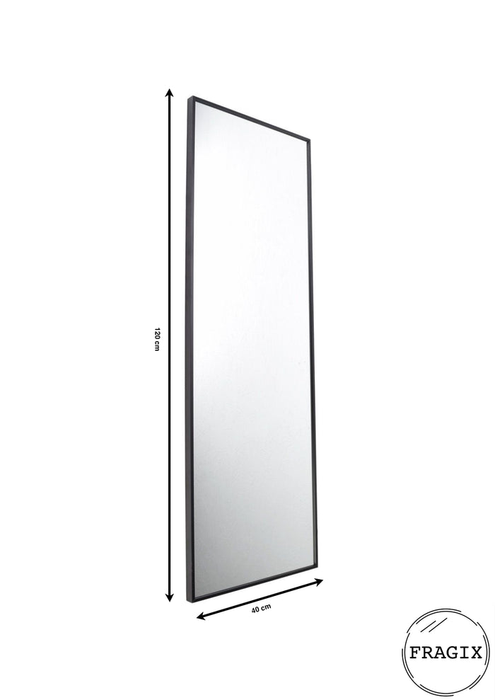 Fragix York Passpiegel - Zwart - Aluminium - 120x40