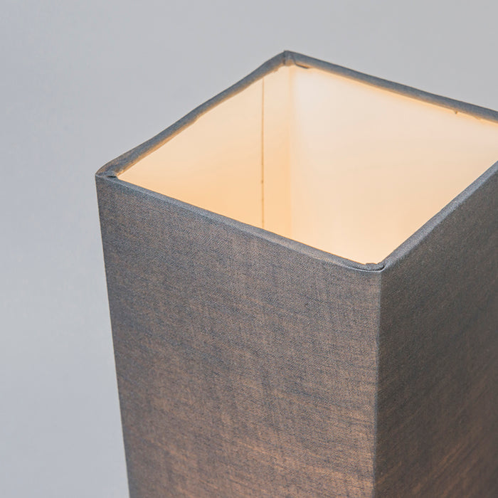 QAZQA Moderne tafellamp grijs met staal - Milo