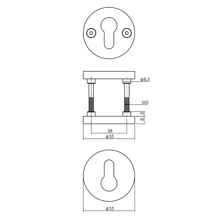 Intersteel Cilinderrozetten Shiraat Grand&Johnson éénzijdig verdekt