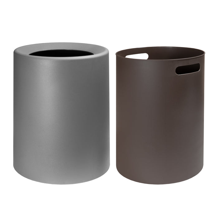 QUVIO Prullenbak plastic met binnenemmer - 12 L - Donker grijs