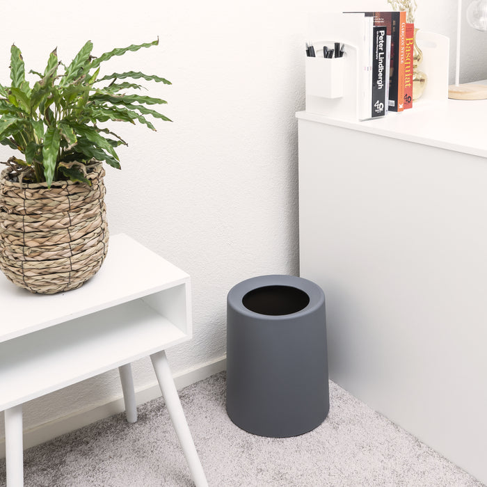 QUVIO Prullenbak plastic met binnenemmer - 12 L - Donker grijs