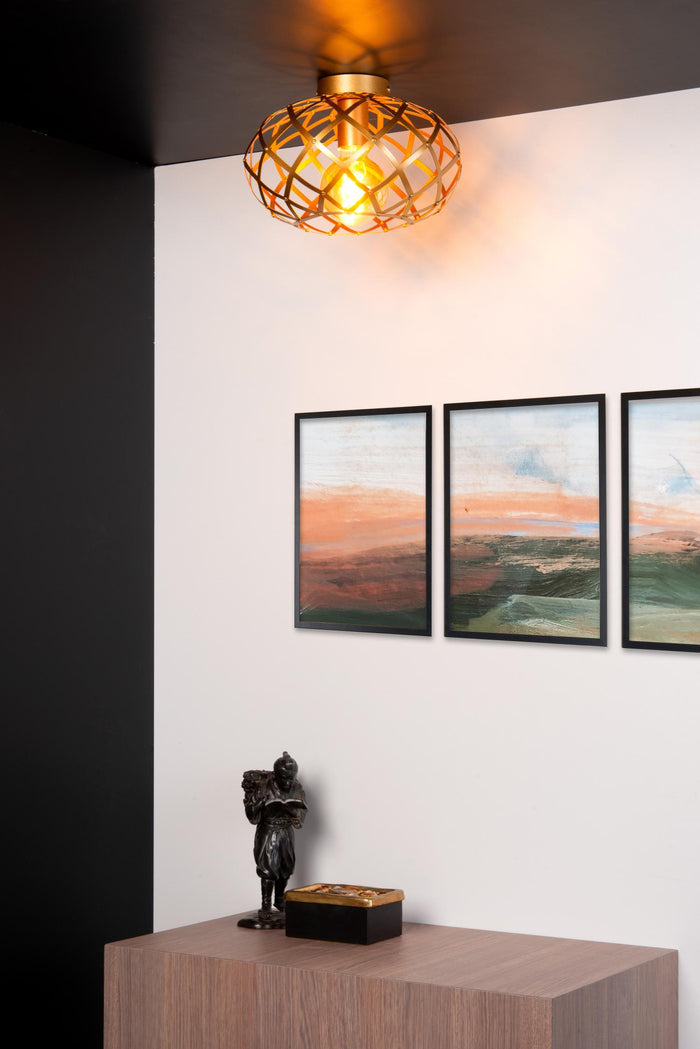 Lucide WOLFRAM Plafonnière - Mat Goud | Messing