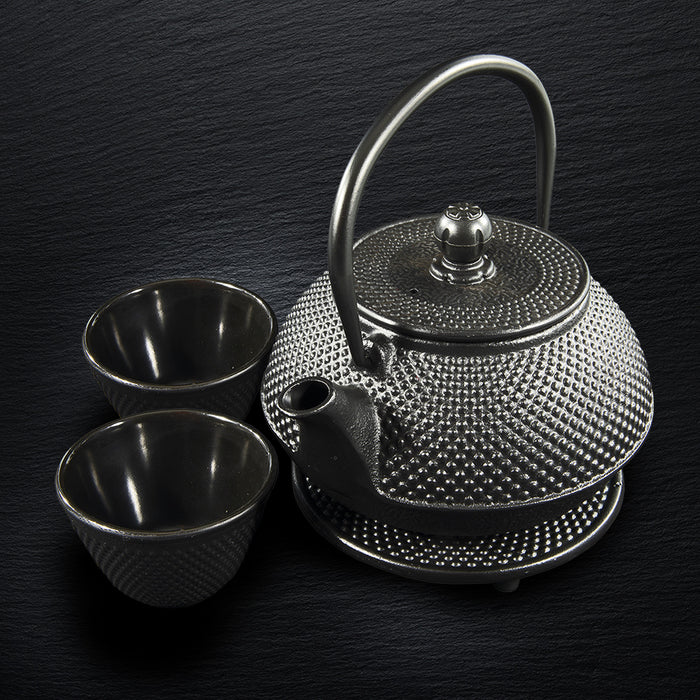 SakuraTea - Theepot Set - 4-delig - Gietijzer - Zwart - 0.8L - 2