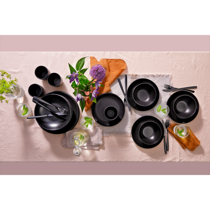 Mammoet Serviesset Moon Stoneware 6-persoons 30-delig Zwart