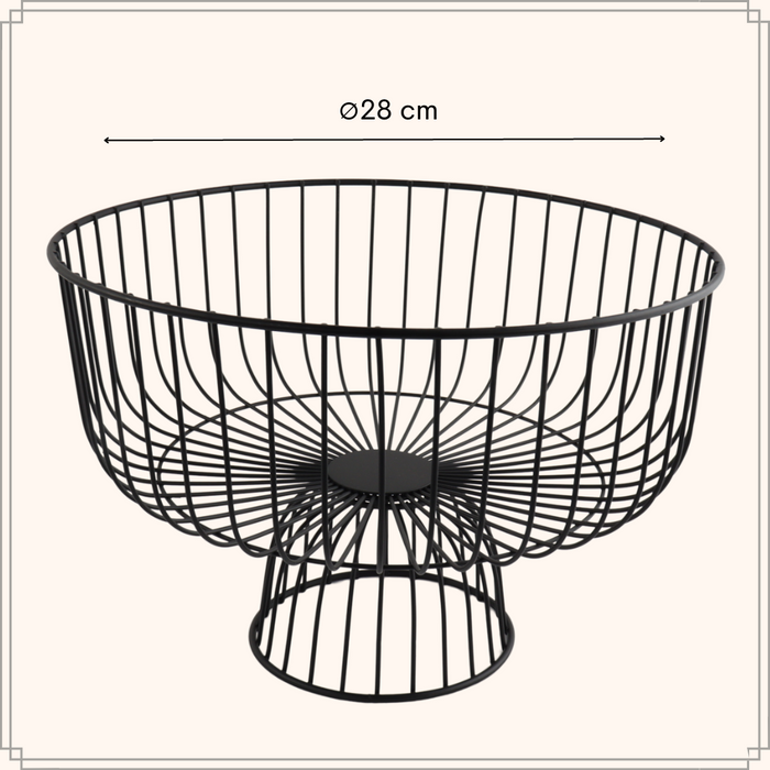 OTIX Fruitmand Fruitschaal Zwart Metaal 28cm