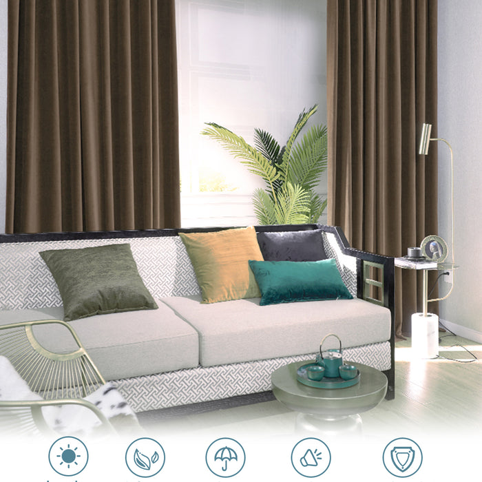 LW Collection Kant en klaar gordijnen bruin 290x270cm