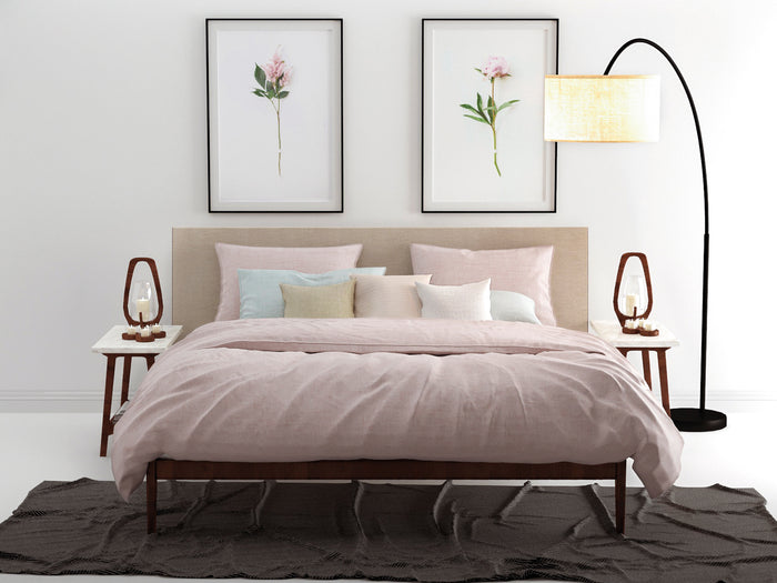 Zo Home Dekbedovertrek Katoen Lino Linnen Look shell nude