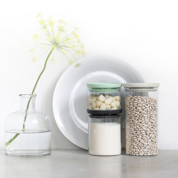 Brabantia Glazen Voorraadbussen stapelbaar - Set van 3