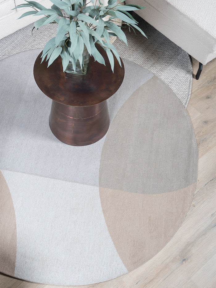 Veer Carpets - Vloerkleed Eli Beige ø120 cm