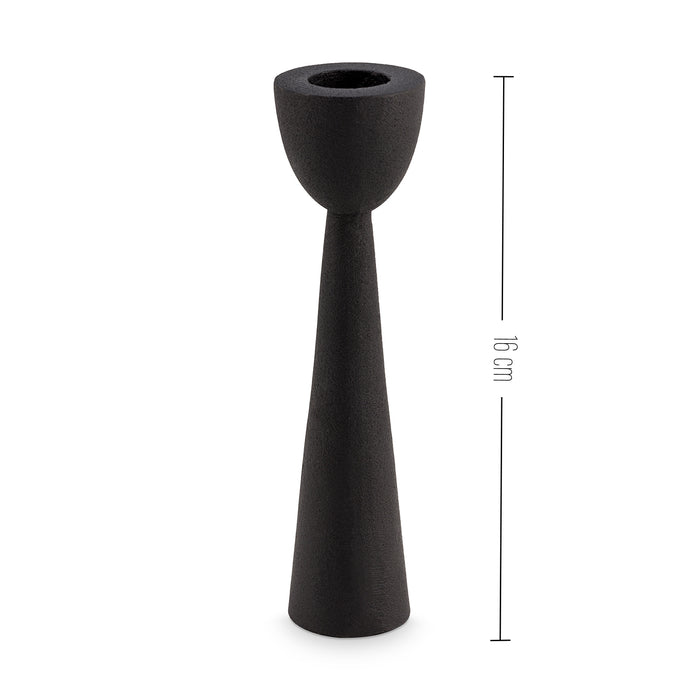 vtwonen Kandelaars - 2 Stuks - Metaal - Zwart - Hoogte 16cm
