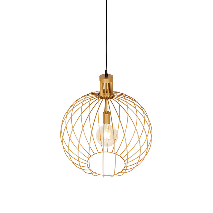 QAZQA Design hanglamp goud 50 cm - Wire Dos
