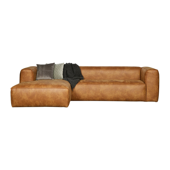 WOOOD Bean Hoekbank met Chaise Longue Links - Eco-leder - Cognac