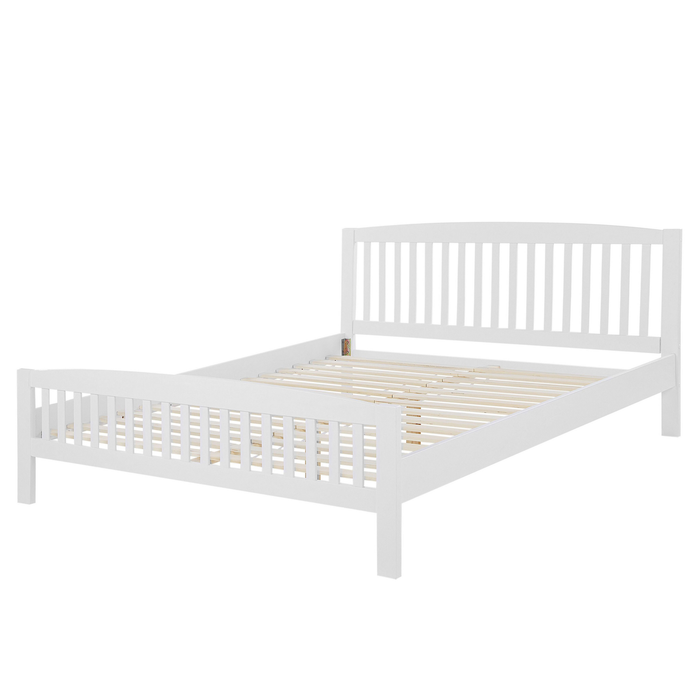Beliani - CASTRES - Tweepersoonsbed - Wit - 160 x 200 cm - Dennenhout