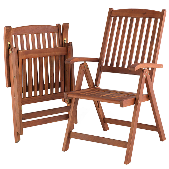 Beliani - TOSCANA - Tuinstoel - Donkere houtkleur - Polyester