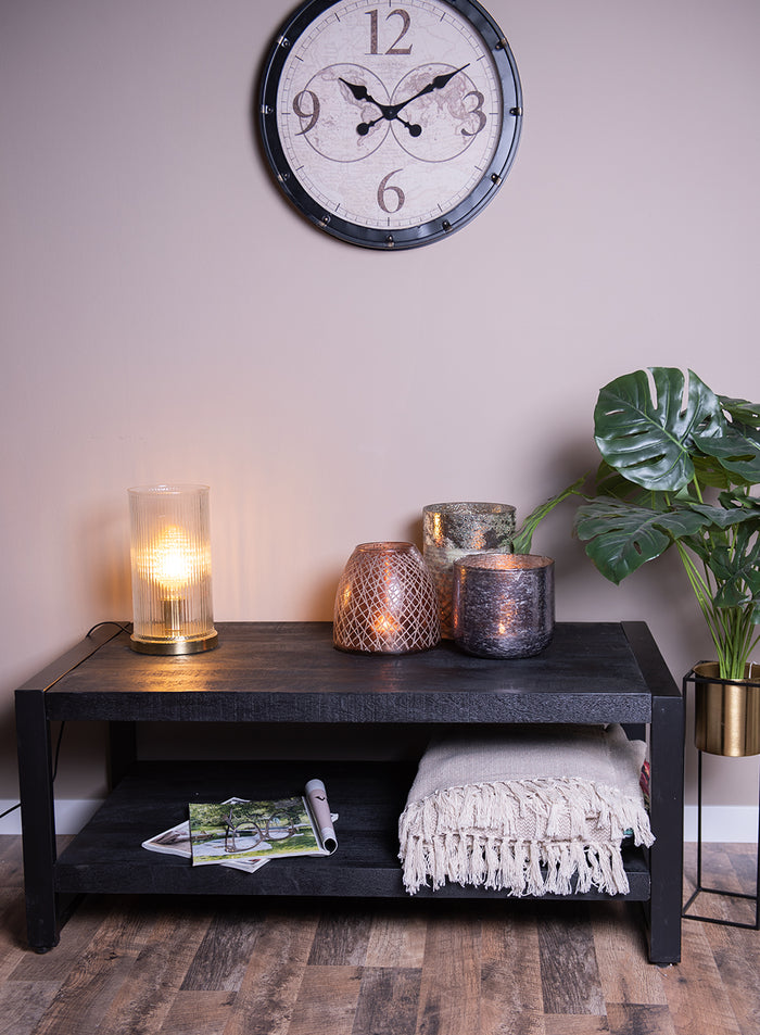 Clayre & Eef Windlicht Ø 20x20 cm Bruin Glas Kaarsenhouder