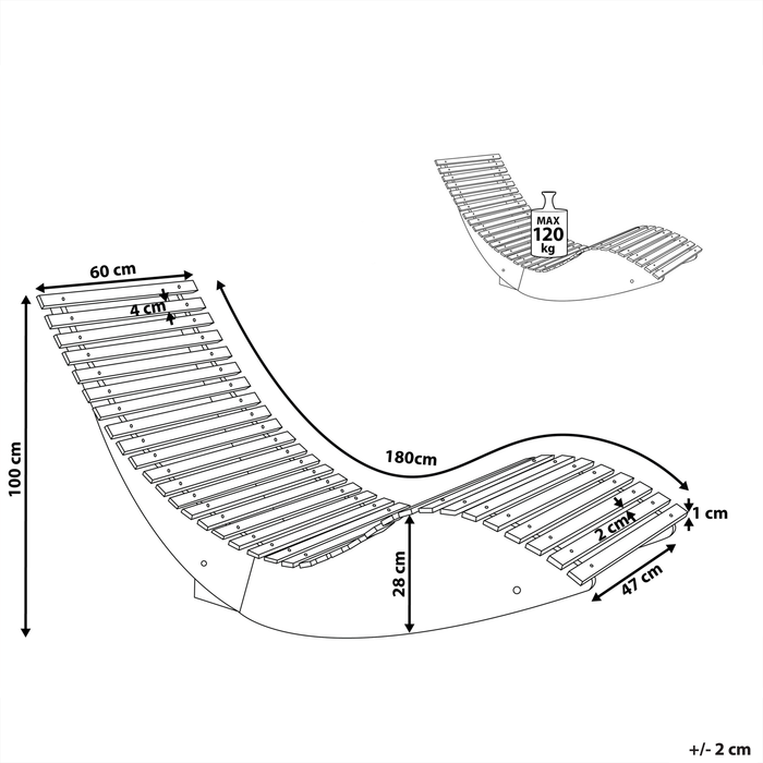 Beliani - BRESCIA - Strandstoel - Lichte houtkleur - Acaciahout