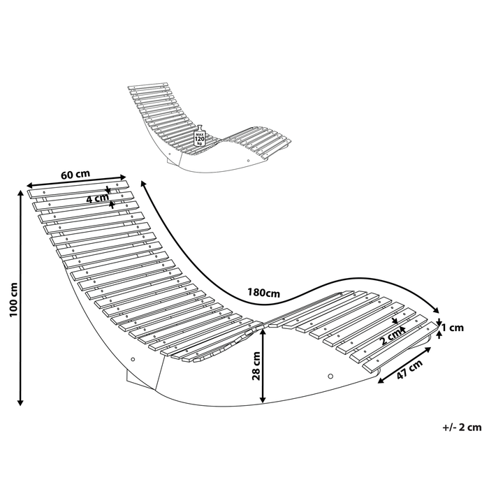 Beliani - BRESCIA - Strandstoel - Lichte houtkleur - Acaciahout