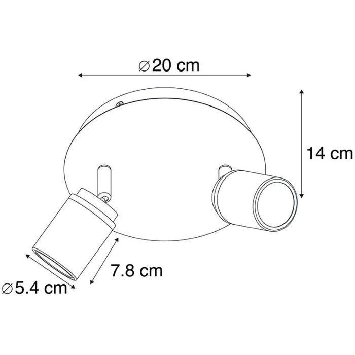 QAZQA Moderne badkamer spot messing 2-lichts IP44 - Ducha