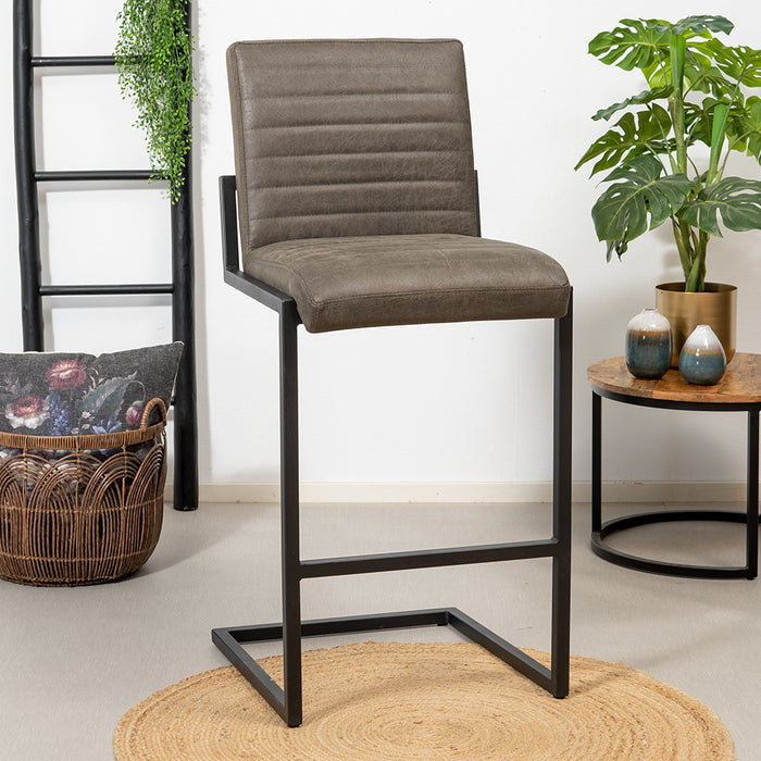 Bronx71 Industriële barkruk Block antraciet eco-leer 79 cm