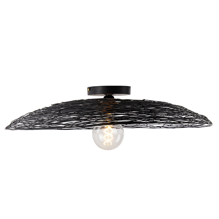 QAZQA Oosterse plafondlamp zwart 60 cm - Glan