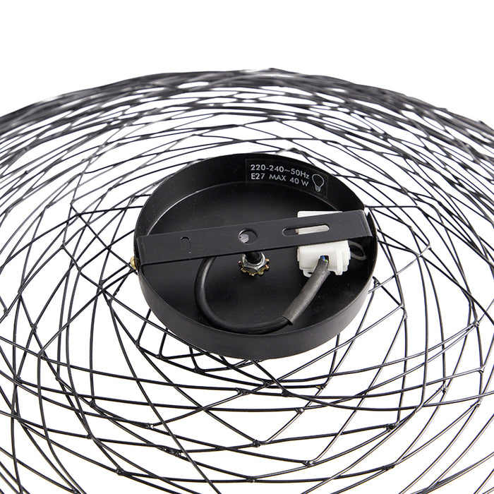 QAZQA Oosterse plafondlamp zwart 60 cm - Glan