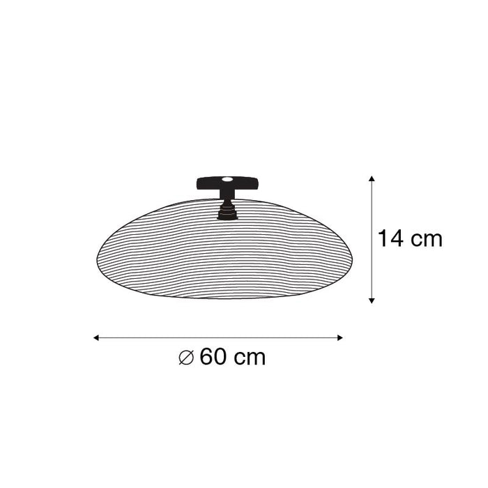 QAZQA Oosterse plafondlamp zwart 60 cm - Glan