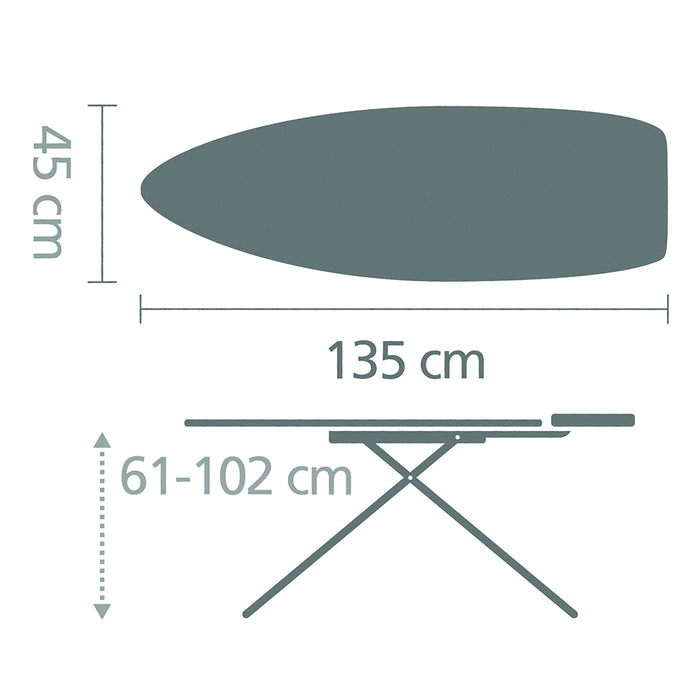 Brabantia Ellips Titan Oval Strijkplank 135 x 45 cm