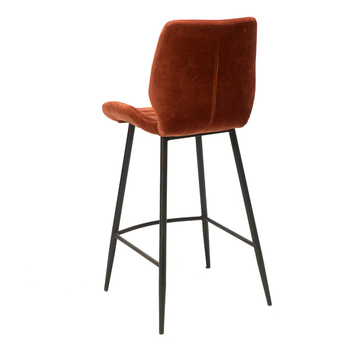 Bronx71 Velvet barkruk Toby koper 71 cm