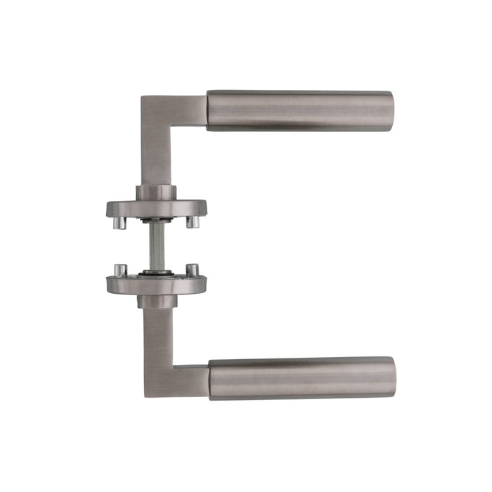 Intersteel Deurkruk Bau-Stil op rozet rvs geborsteld